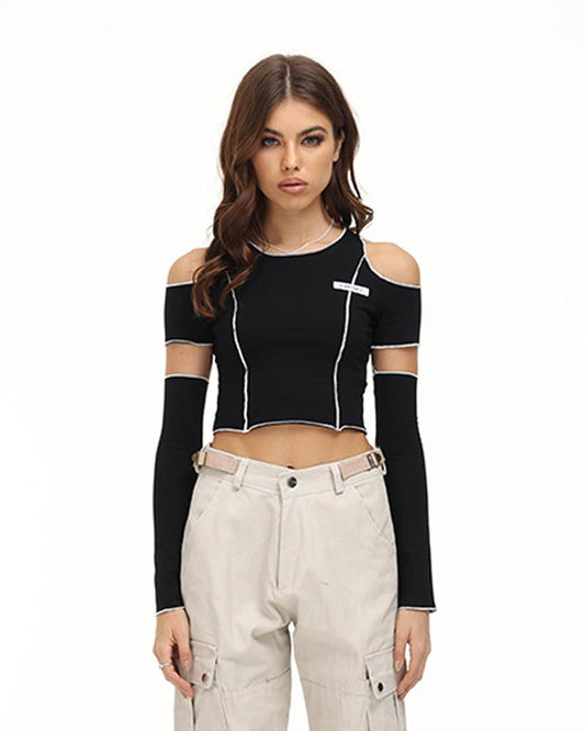 Slyphscope Cut Out Top with Sleeves