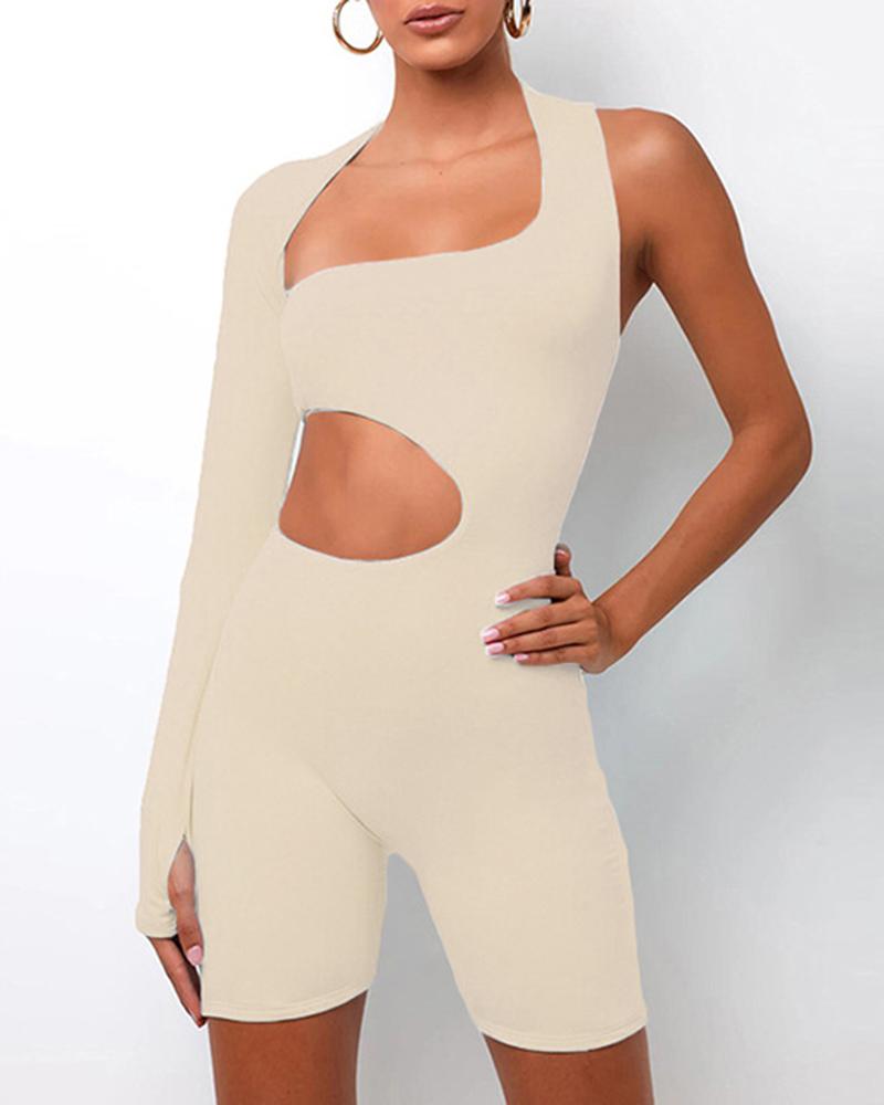 Off-Shoulder Long Sleeved Sexy Sports Jumpsuit