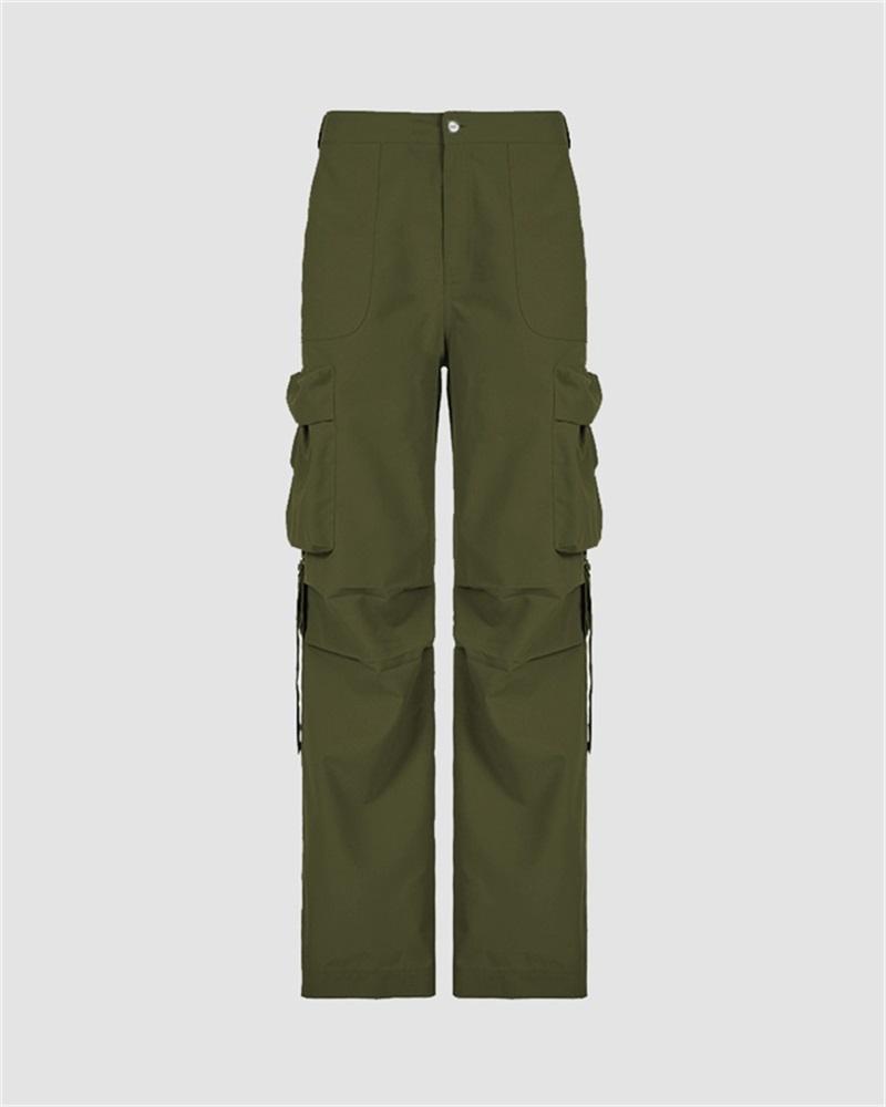 Strap Detail Pocket Loose Cargo Pants