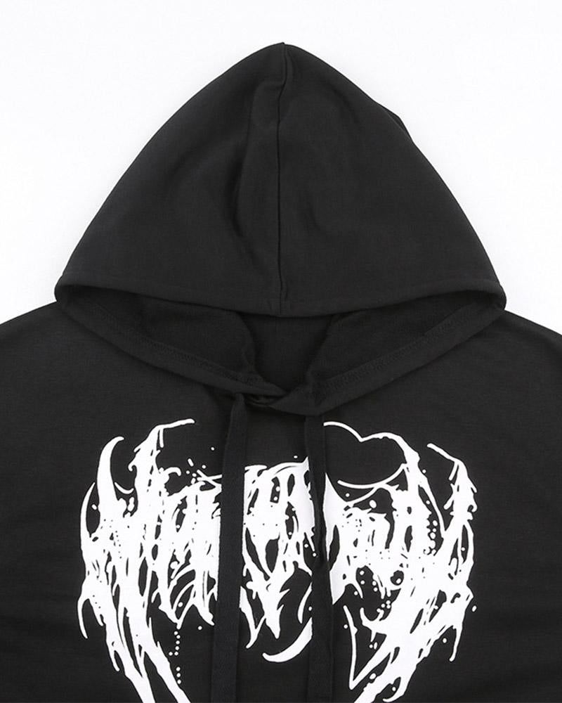 Gothica Wings Cropped Hoodie