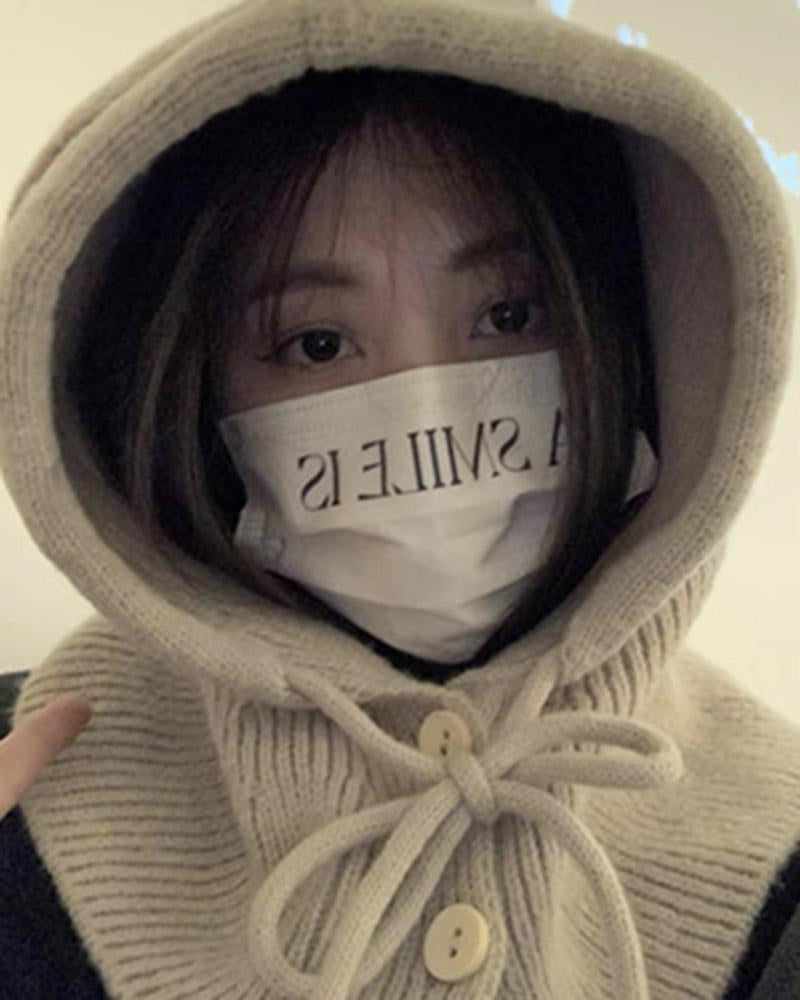 Button Up Knitted Hood