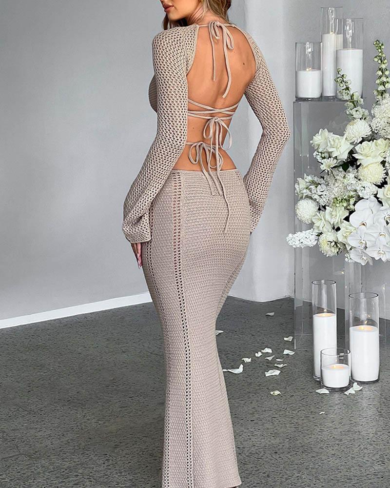 Spicy Cut Out Knitted Maxi Dress