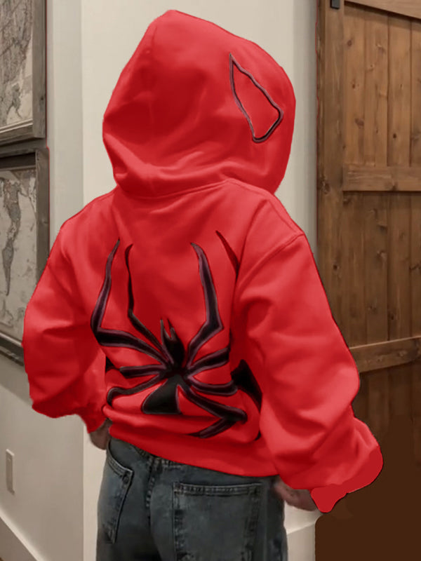 Spider Print Street Zip Up Hoodie