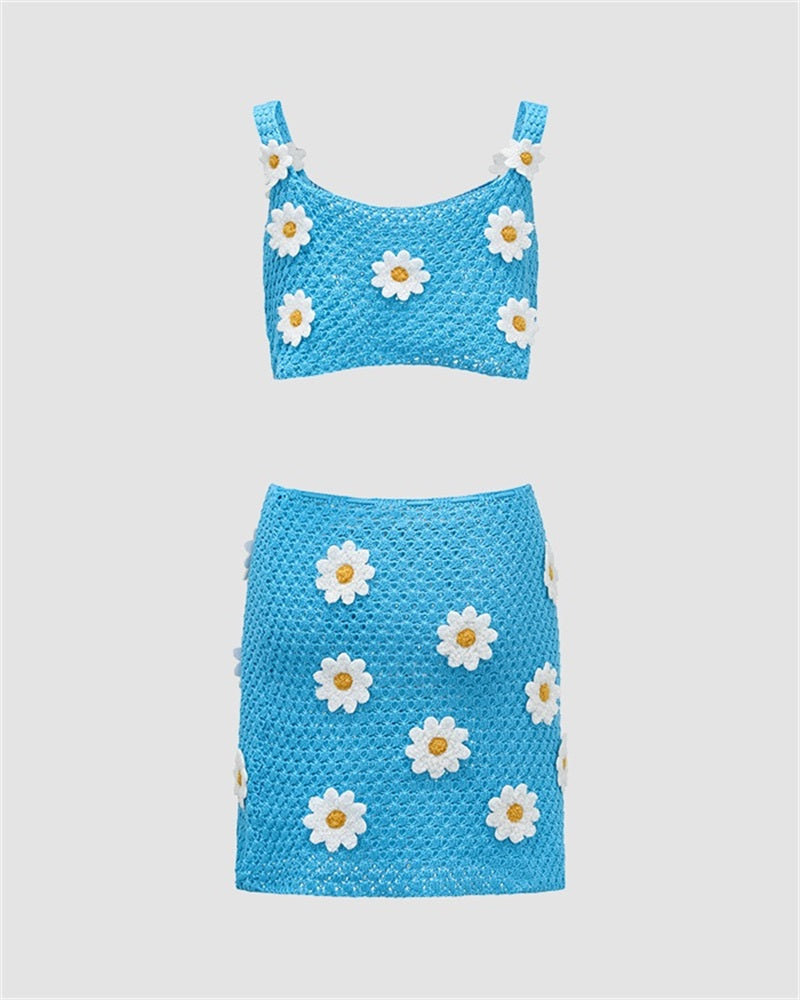 Daisy Blossoms Crochet Coord Set