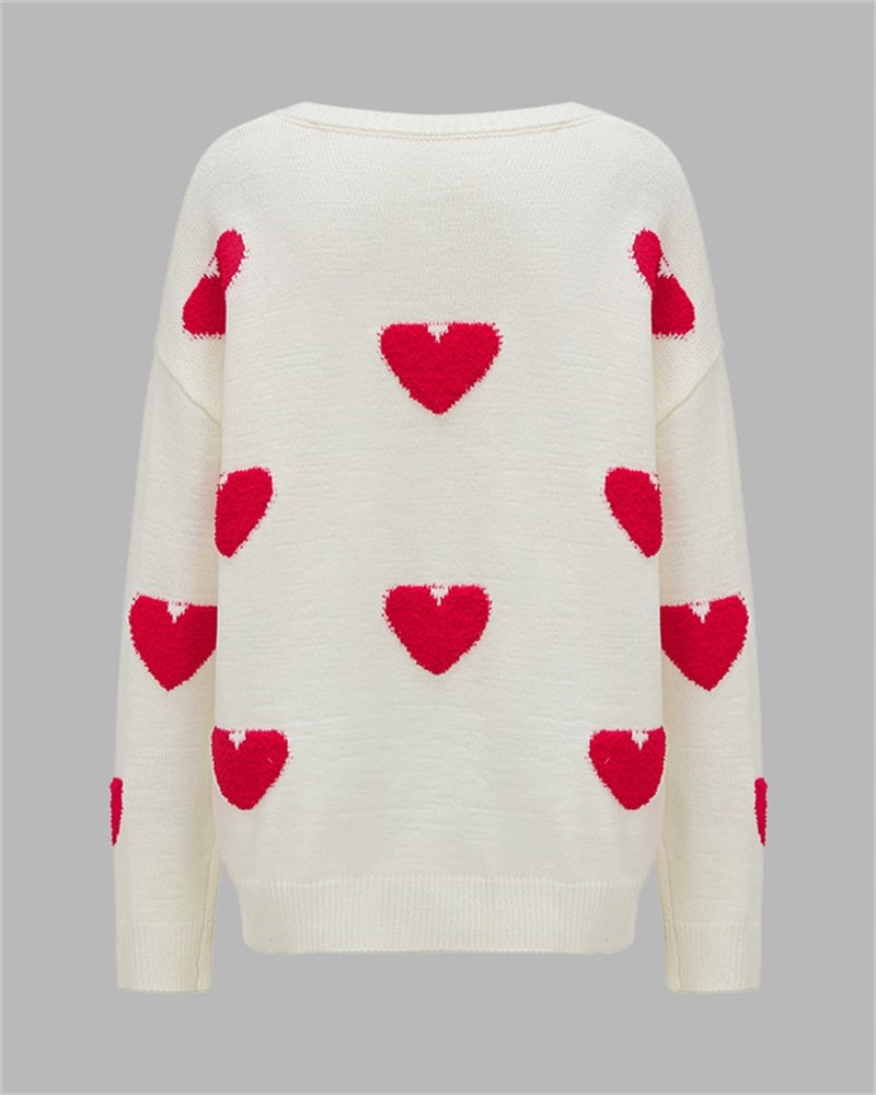 Love Full Print Loose Sweater