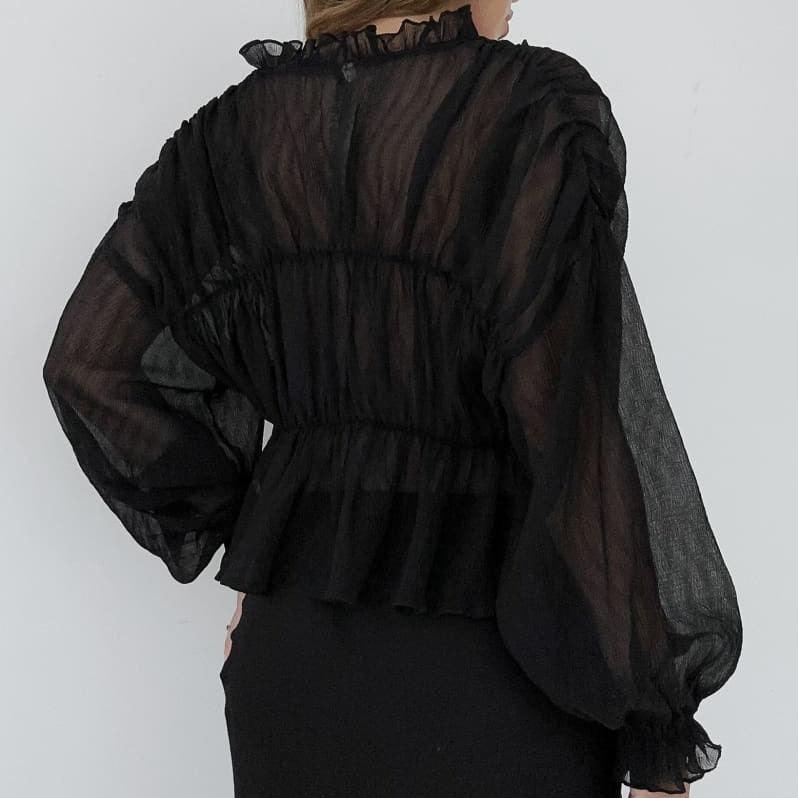 Sweet Fantasy Long Sleeve Semi-Sheer Top