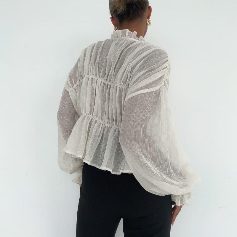 Sweet Fantasy Long Sleeve Semi-Sheer Top