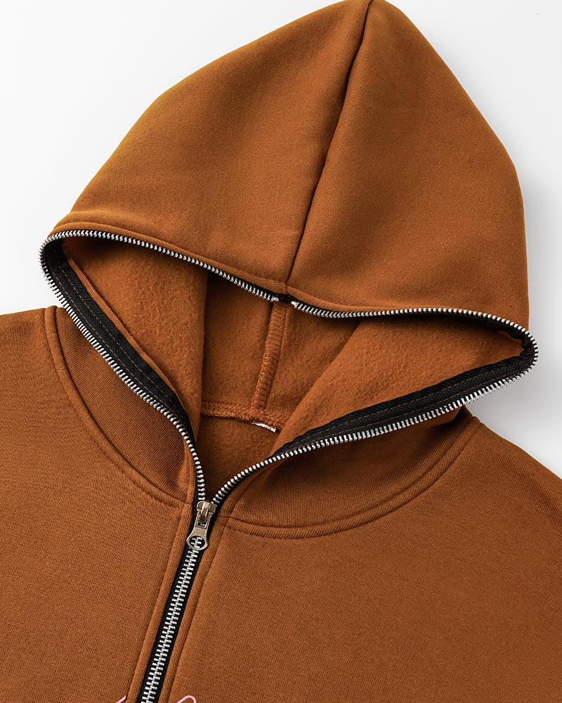 ATUNE Print Zip Up Hoodie