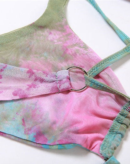 Watermarbled Butterfly Halter Top