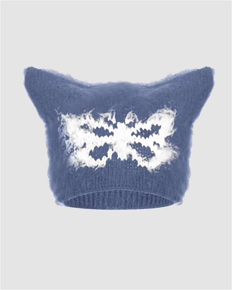 Butterfly Print Cat Ear Hat