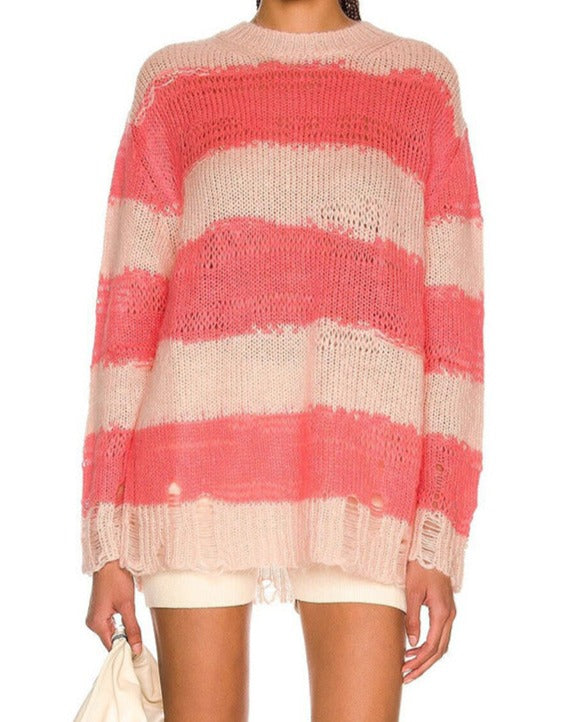 Retro Stripes Oversized Sweater