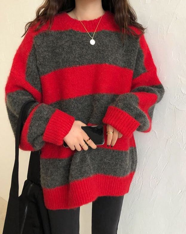 Jacquine Stripe Oversized Jumper