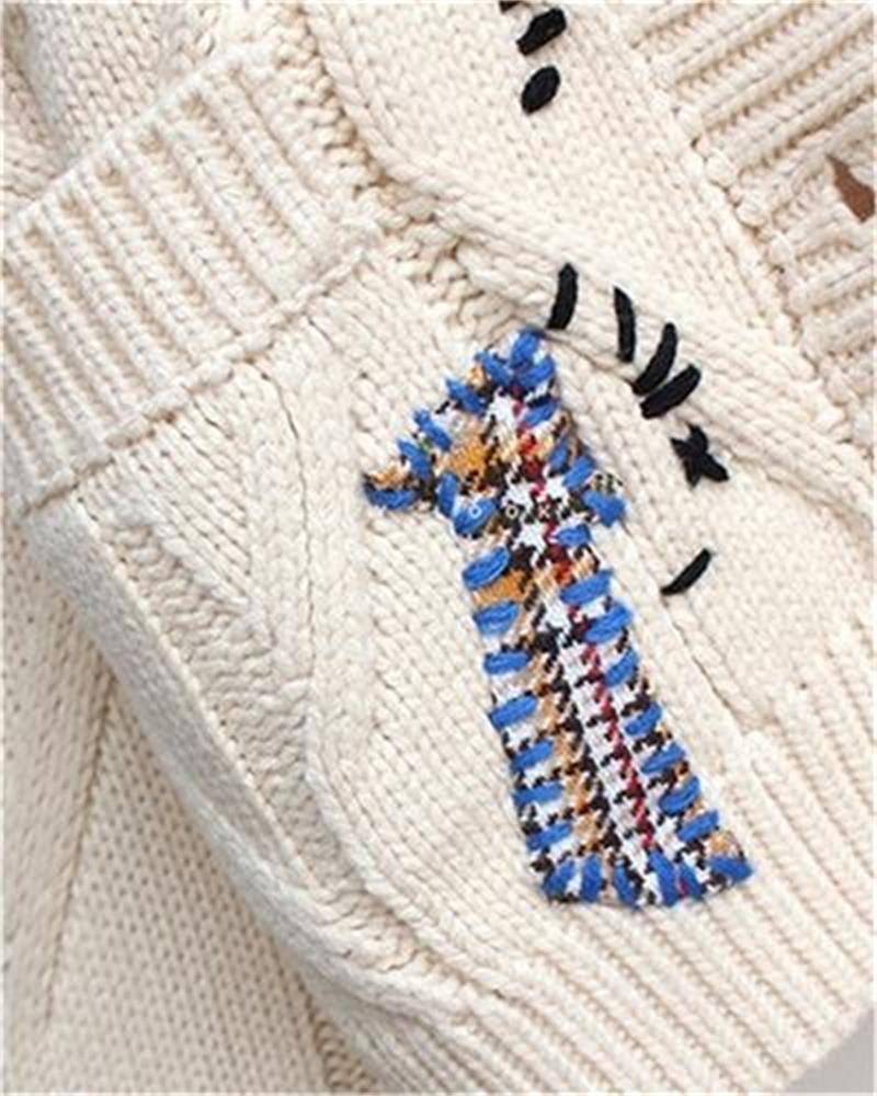 Embroidered Patches Cardigan