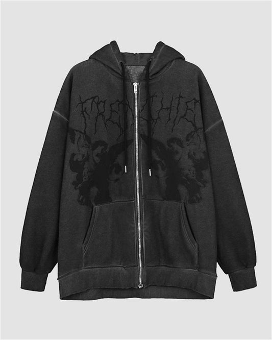 Angel Graphic Zip Hoodies