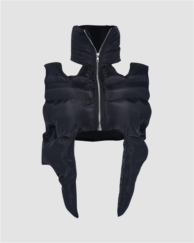 Punk Standing Collar Sleeveless Coat