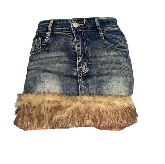 The Ivy High Waist Denim Mini Skirt