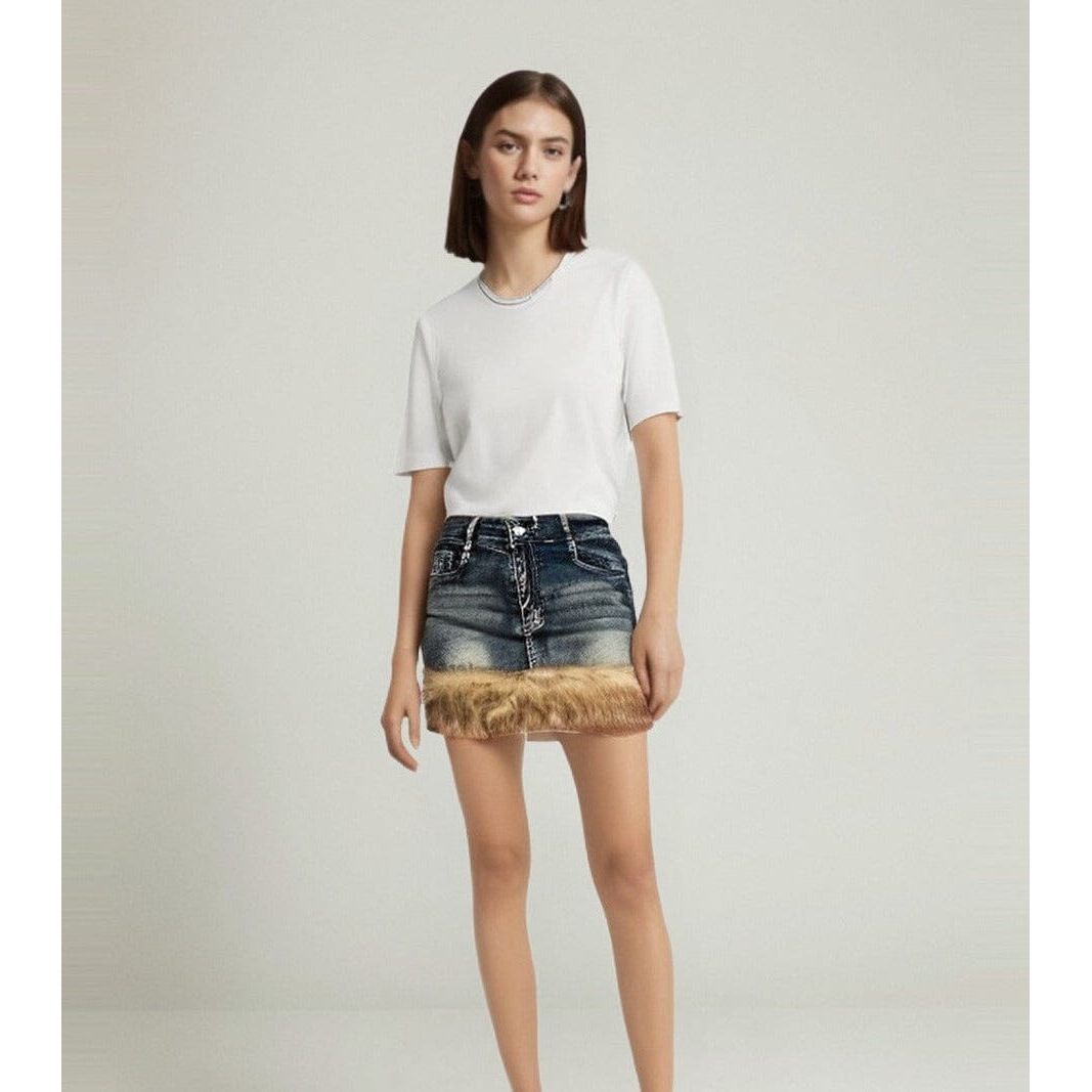 The Ivy High Waist Denim Mini Skirt