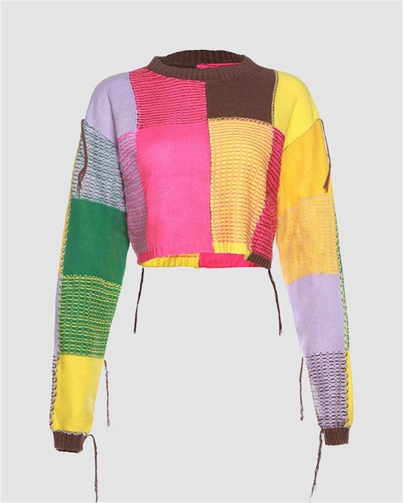 Colorblock Tassel Sweater