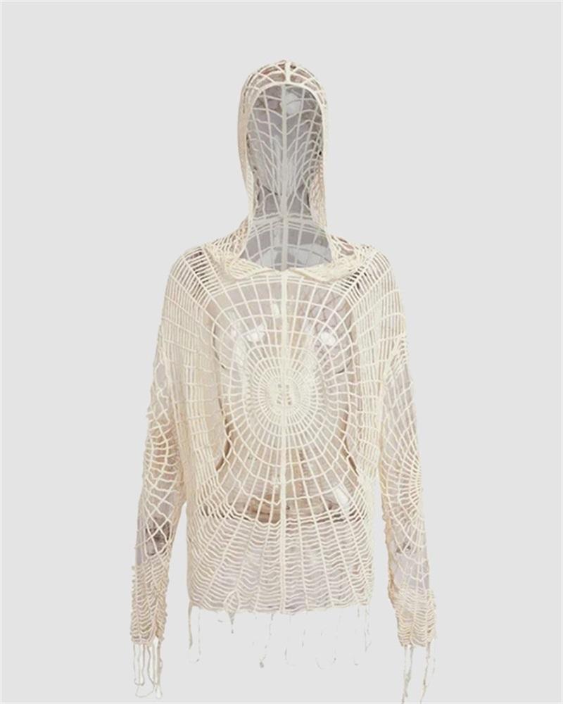 Spider Web Long Sleeve Hoodie