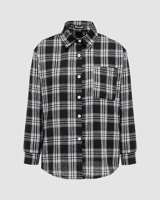 Tunder Easy Oversized Plaid Shirt