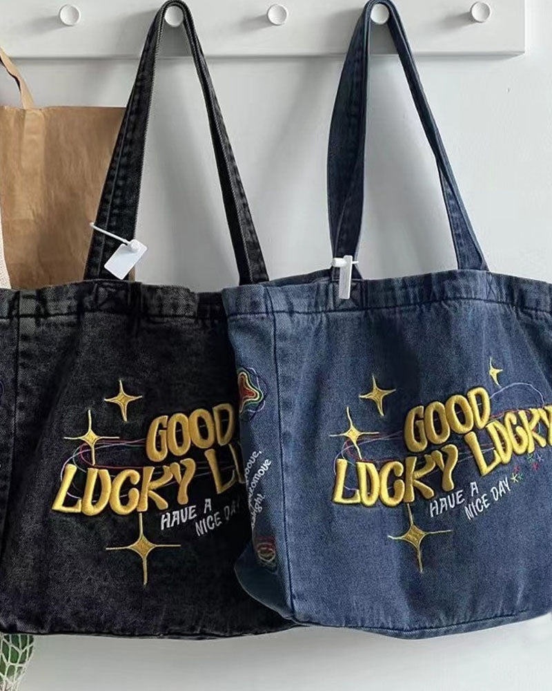 Good Lucky Lucky Denim Totebag