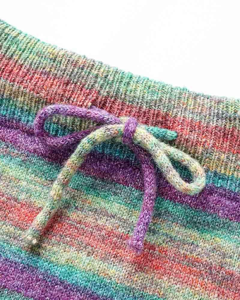 Rainbowscope Knit Drawstring Skirt