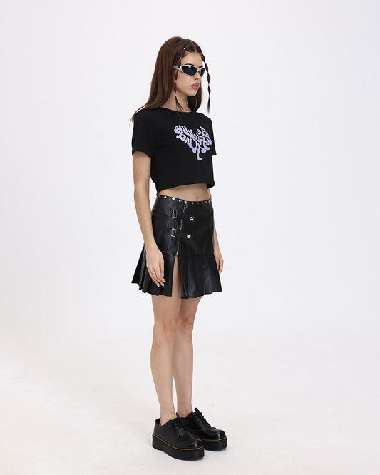 Pleated Bad Schoolgirl Belted Mini Skirt