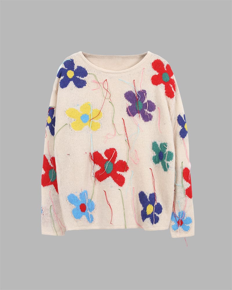 Watering Flowers Oversized Jumper