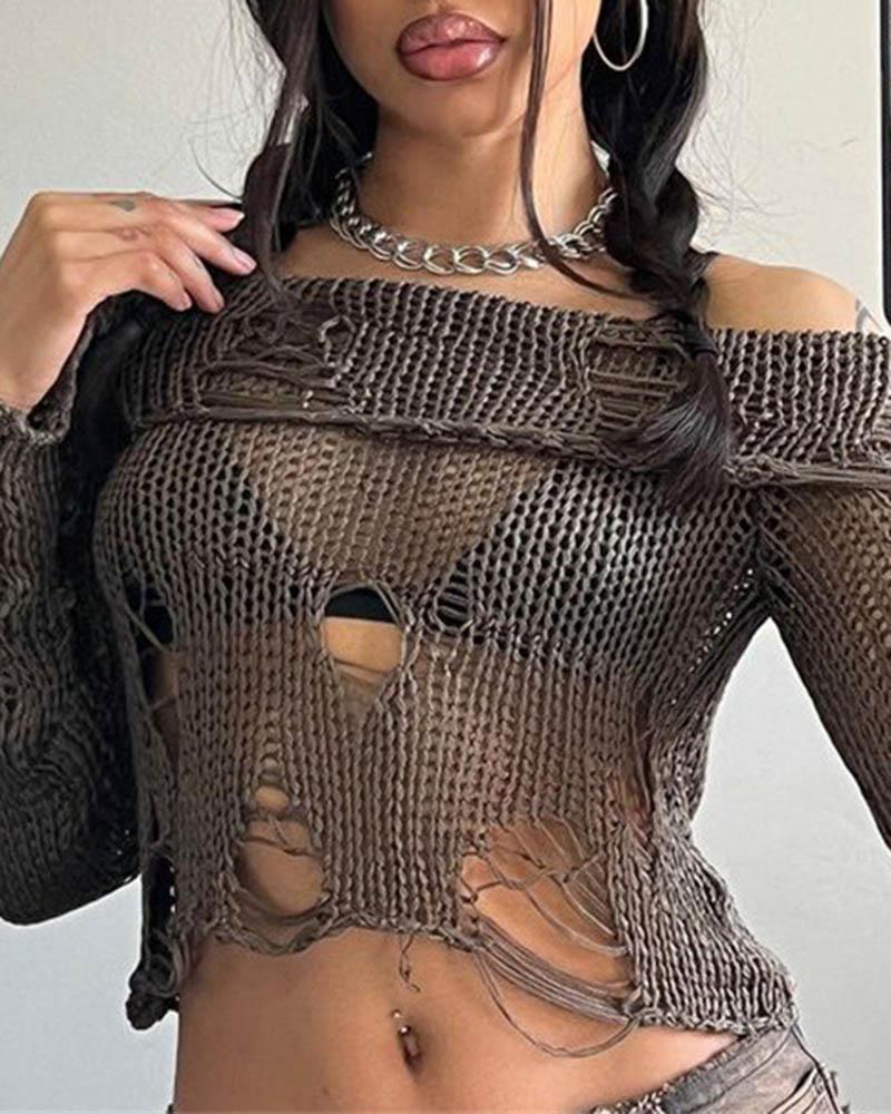 Sauron's Eye Knit Off Shoulder Top