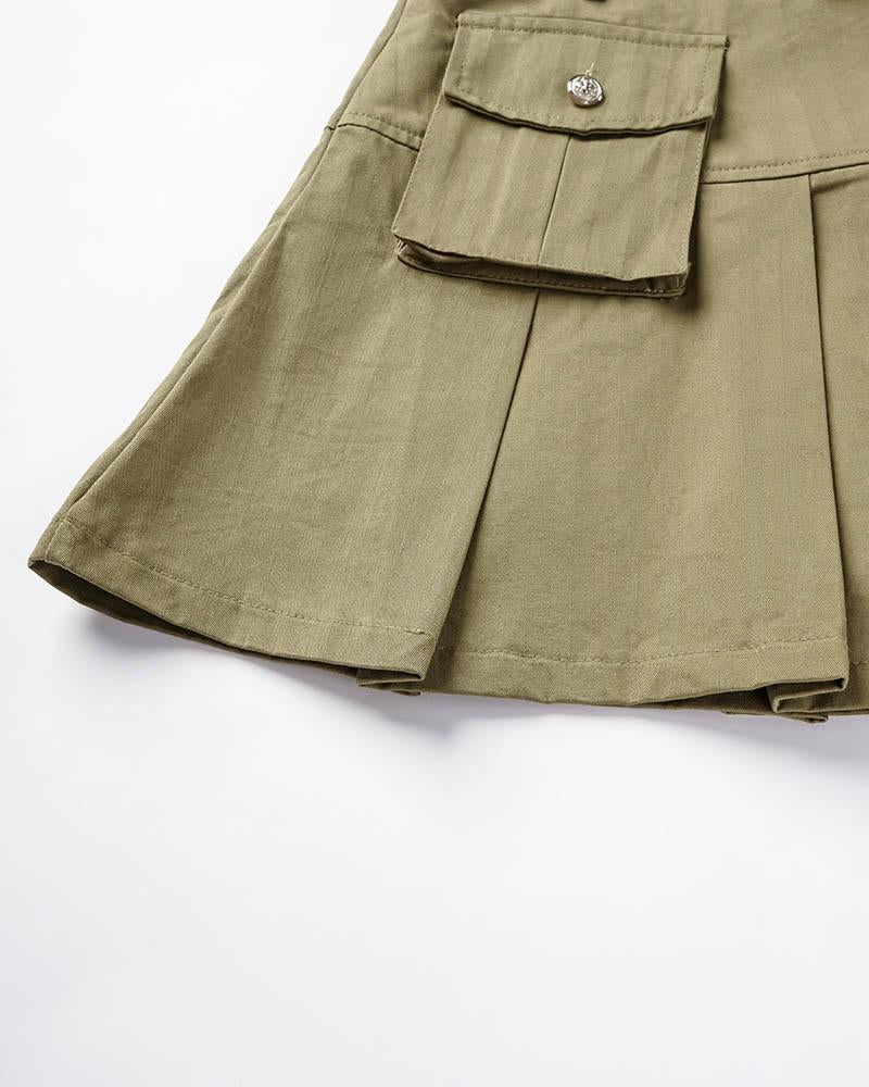 Blank Aspect Pleated Mini Skirt