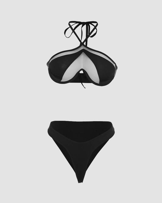 Danuella Cut Out Teardrop Halter Bikini