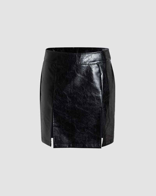 Delauncey Dusk Pleather Skirt