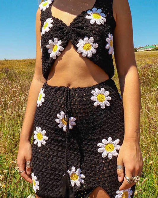 Flowers On The Beach Crochet Coord Set