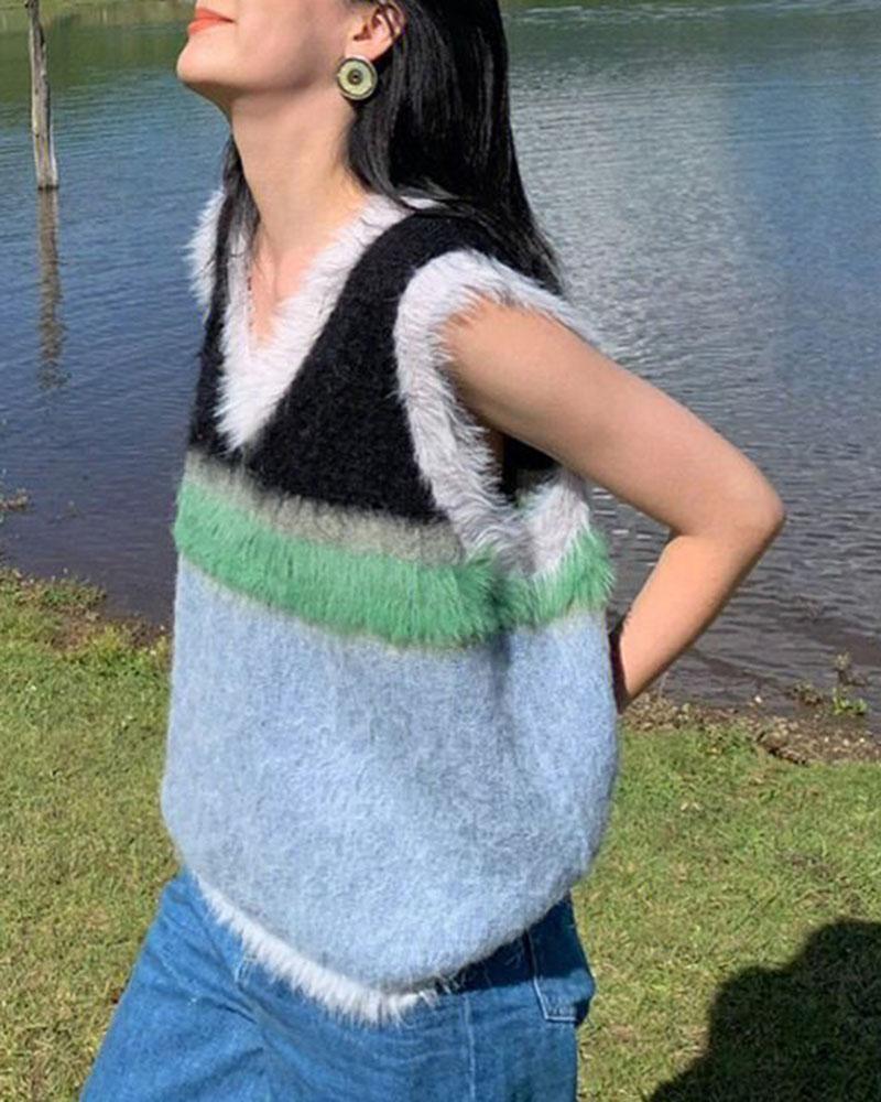 Retro Youth Fluffy Vest