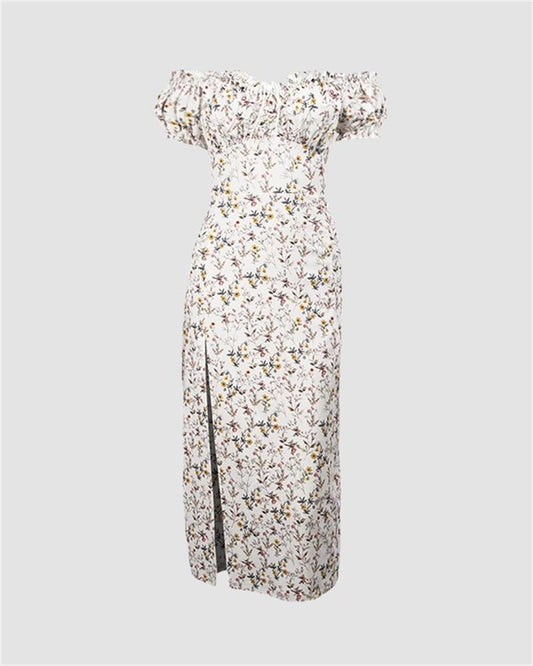 Summer Blossom Bardot Maxi Dress