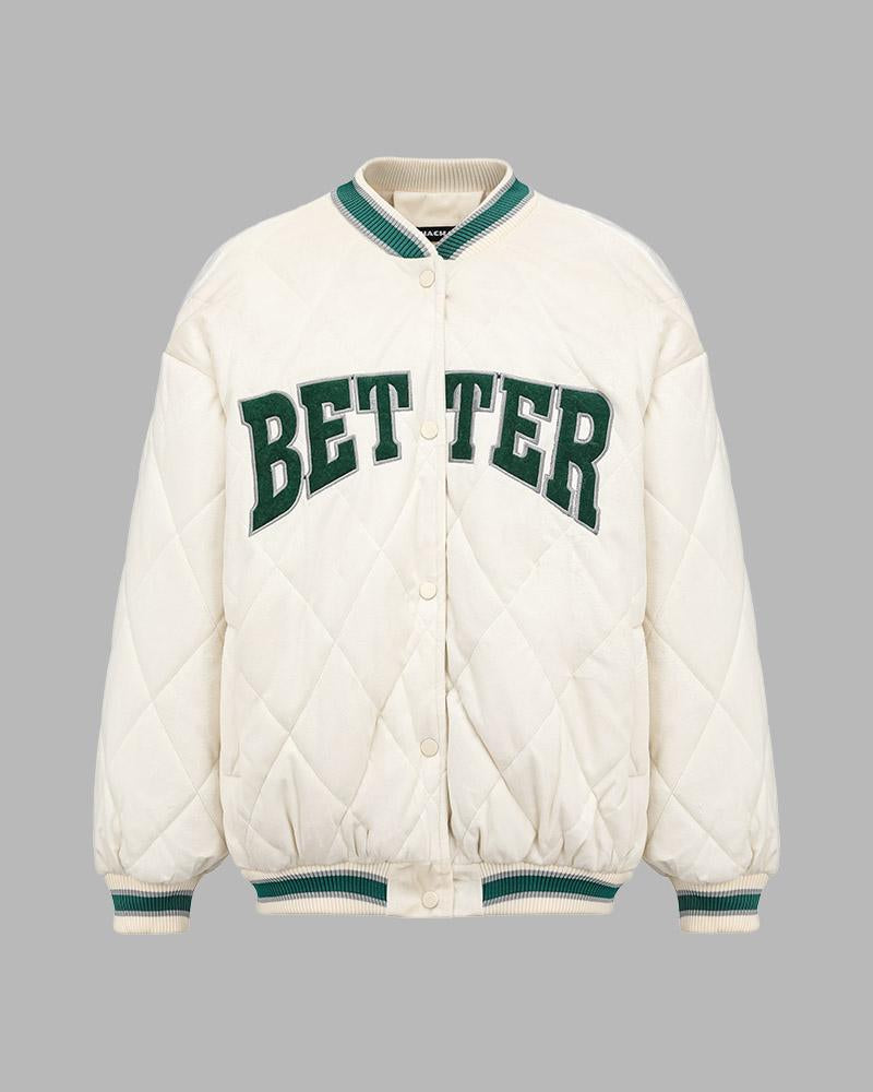 Better Study Quilted Bomber Jacket