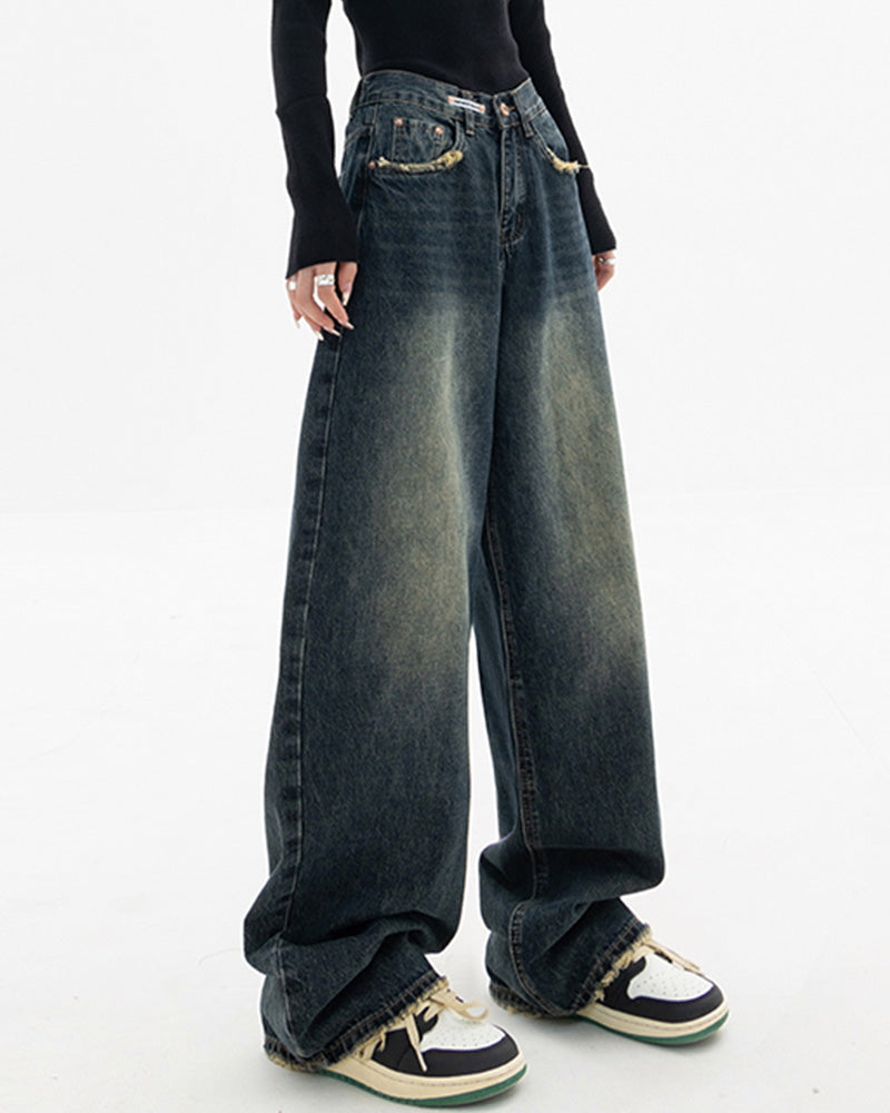 Acid Washed Baggy Boyfriend Jeans