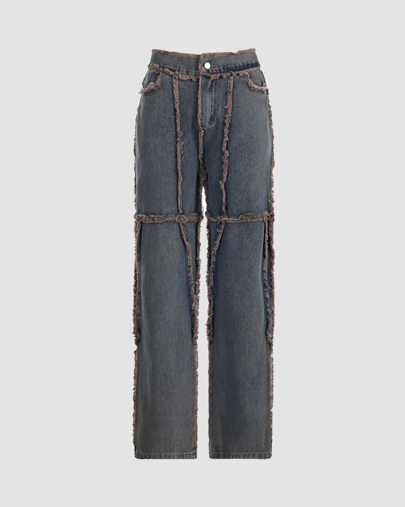 Raw Edge Denin Boyfriend Jeans