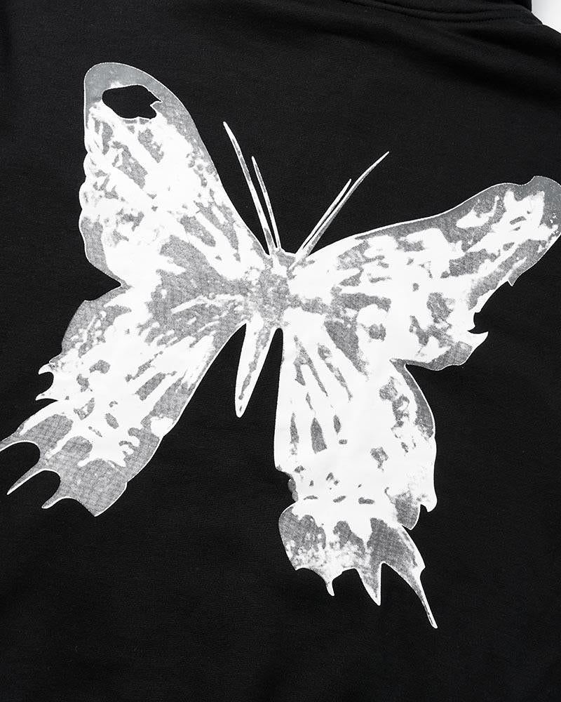 Butterfly Print Graphic Zip Up Hoodie