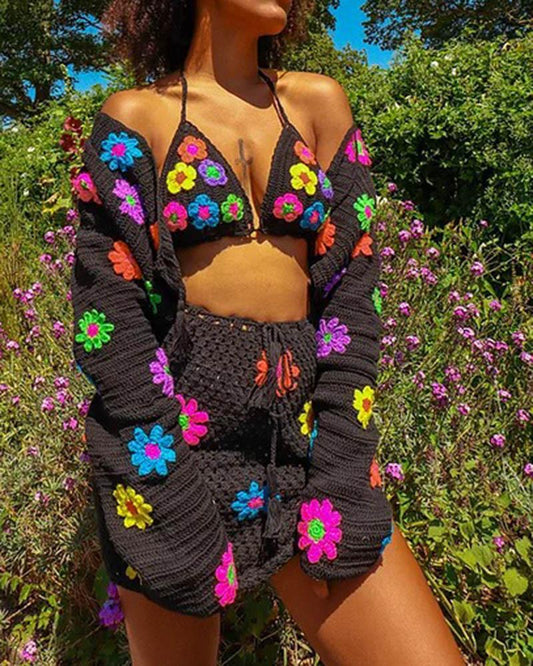 Blossoms In The Dark Crochet Coord Set