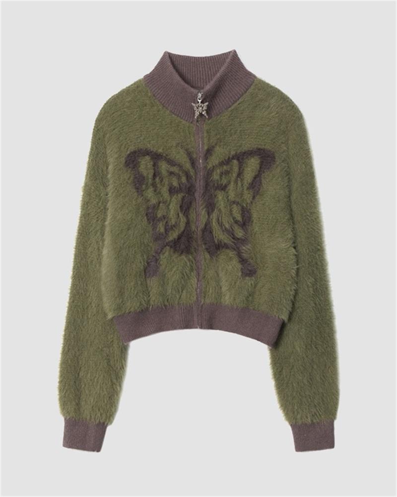 Furry Butterfly Sweater Cardigan