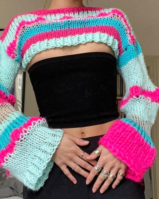 Pinky Blue Knitted Bolero