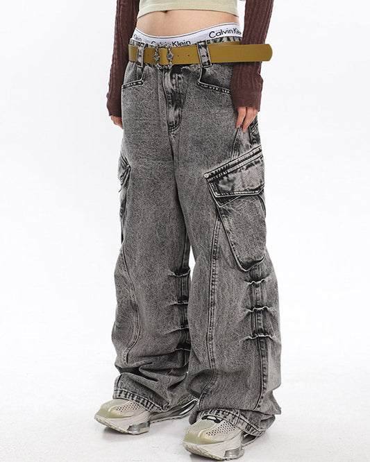 Pocket Stacked Cargo Jeans