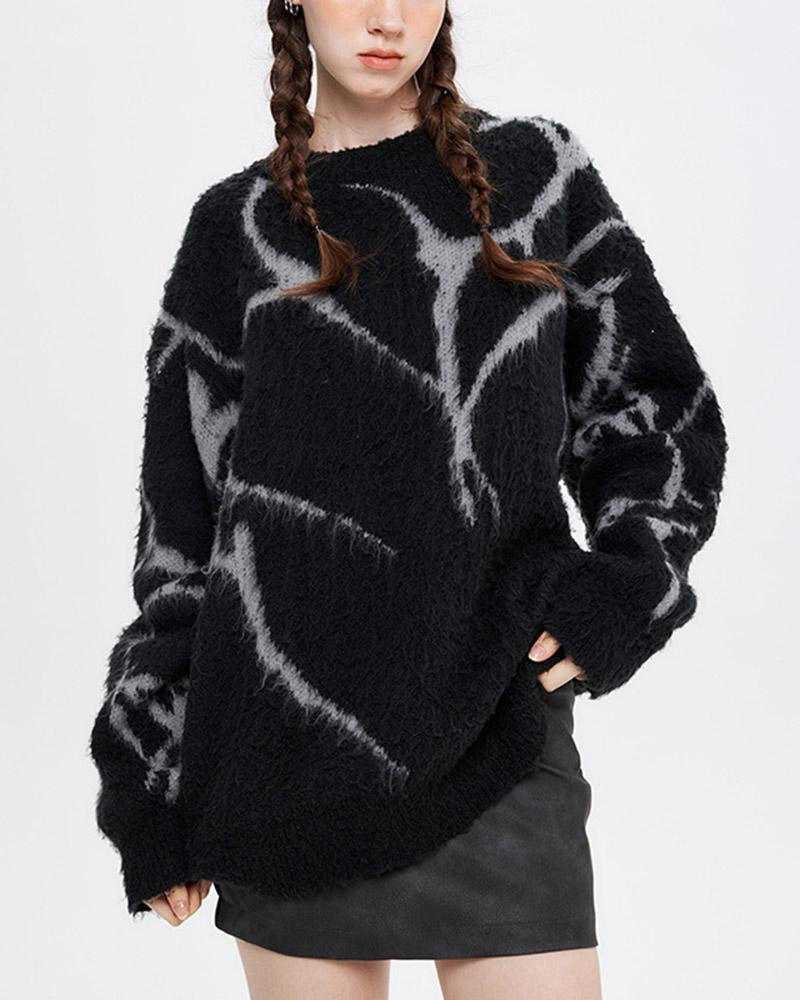 Cracked Irregular Line Sweater