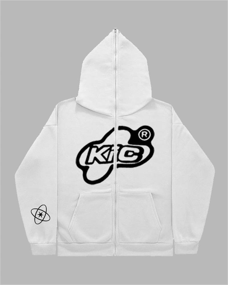 Retro Streetwear Full Zip Hoodie