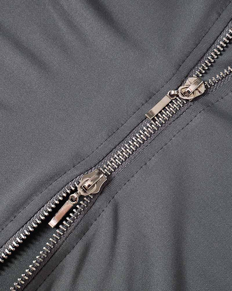 Sporty Cropped Zip Up Hoodie