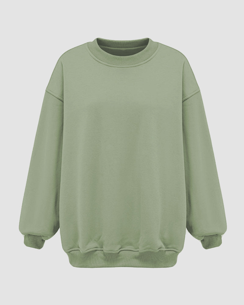 Soild Color Crew Sweatshirt