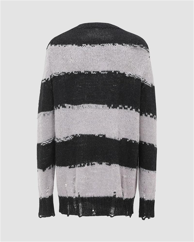 Retro Stripes Oversized Sweater