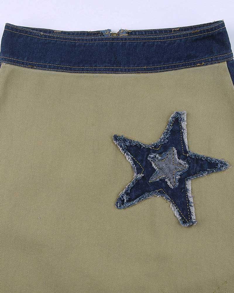 Spoils Maxi Denim Star Skirt