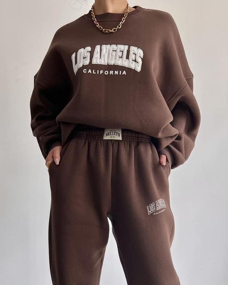 LOS ANGELES Fleece Tracksuit Set